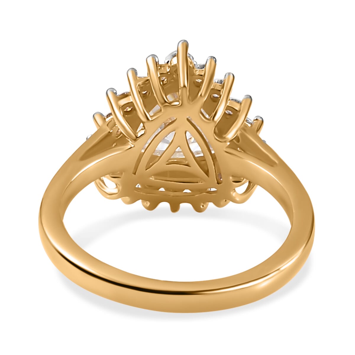 Moissanite Halo Ring in Vermeil Yellow Gold Over Sterling Silver (Size 7.0) 2.25 ctw image number 5