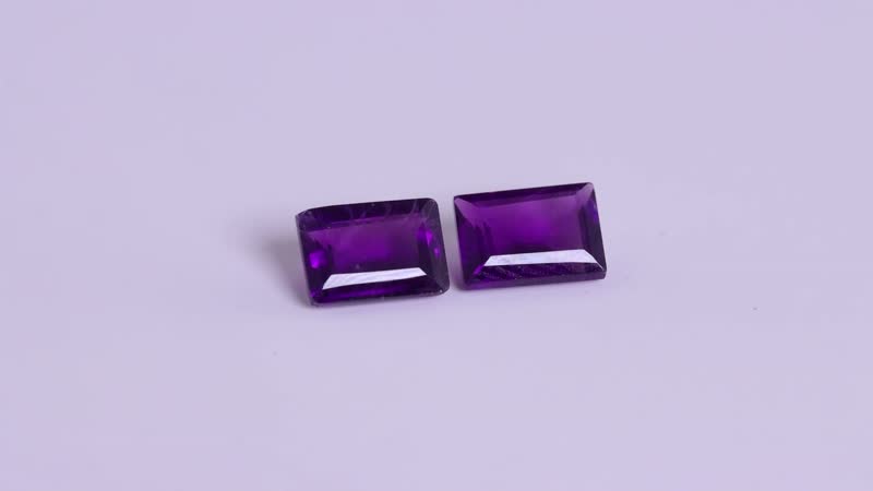 Amethyst Set of 2 (Bgt 7x5 mm) 1.53 ctw Loose Gemstone