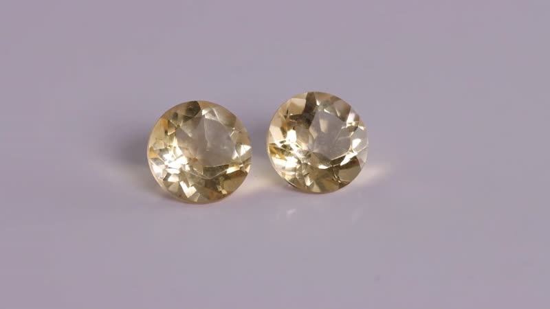 Brazilian Citrine Set of 2 (Rnd 8 mm) 3.58 ctw Loose gemstone
