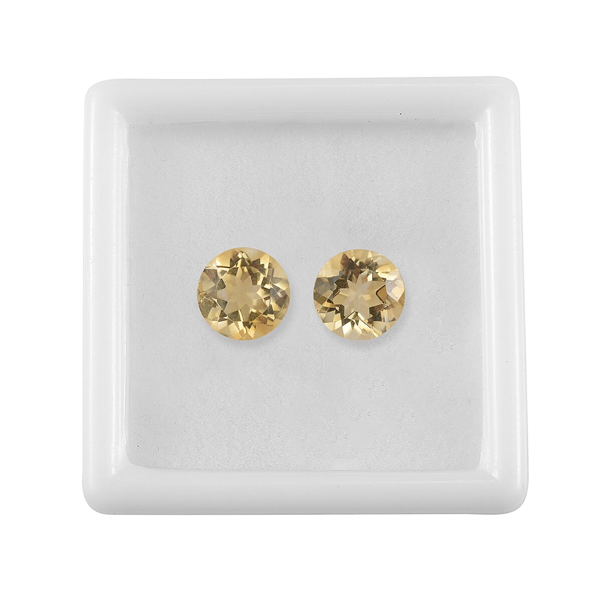 Brazilian Citrine Set of 2 (Rnd 8 mm) 3.58 ctw Loose gemstone