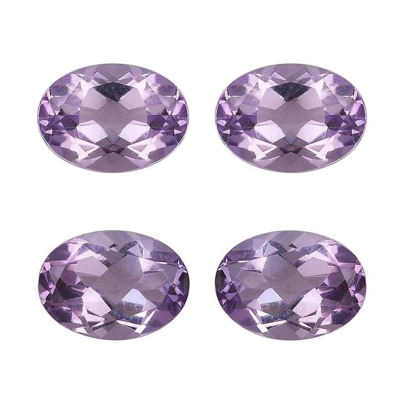 AA Rose De France Amethyst Set of 4 (Ovl 7x5 mm) 2.81 ctw Loose Gemstone
