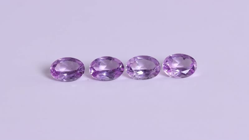 AA Rose De France Amethyst Set of 4 (Ovl 7x5 mm) 2.81 ctw Loose Gemstone