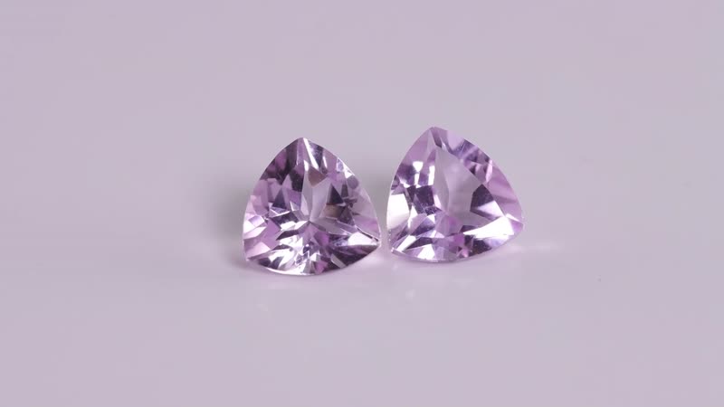 Rose De France Amethyst Set of 2 (Trl 8 mm) 2.90 ctw Loose Gemstone