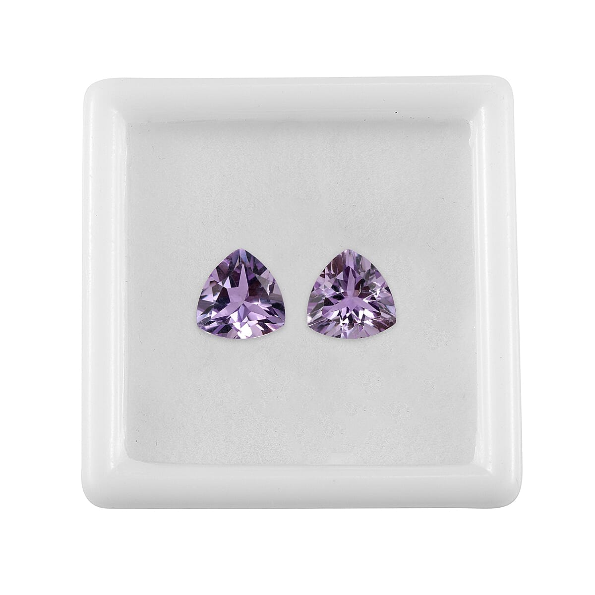 Rose De France Amethyst Set of 2 (Trl 8 mm) 2.90 ctw Loose Gemstone