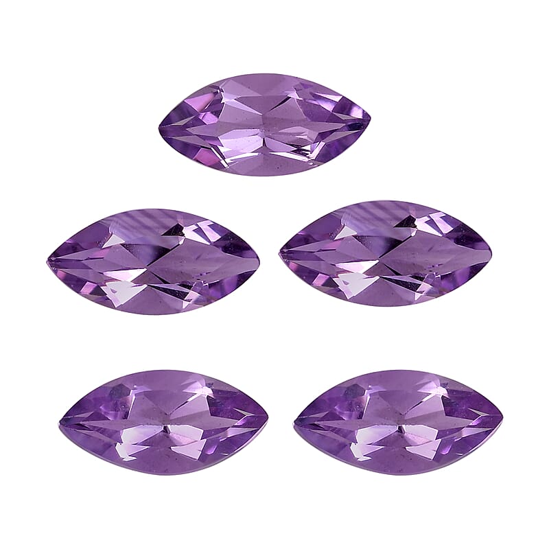 Rose De France Amethyst Set of 5 (Mrq 9x4.5 mm) 3.04 ctw Loose Gemstone