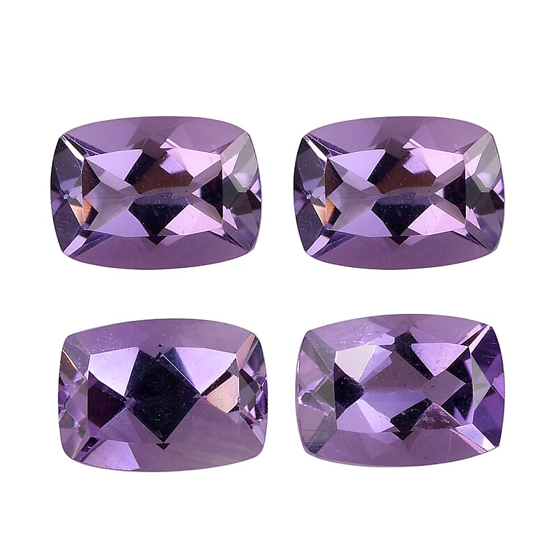 Rose De France Amethyst Set of 4 (Cush 7x5 mm) 3.08 ctw Loose Gemstone
