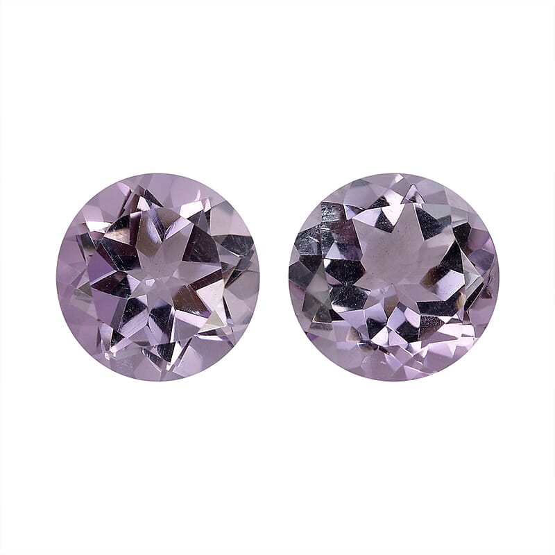 Rose De France Amethyst Set of 2 (Rnd 9 mm) 4.48 ctw Loose Gemstone