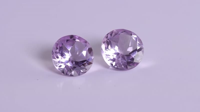 Rose De France Amethyst Set of 2 (Rnd 9 mm) 4.48 ctw Loose Gemstone