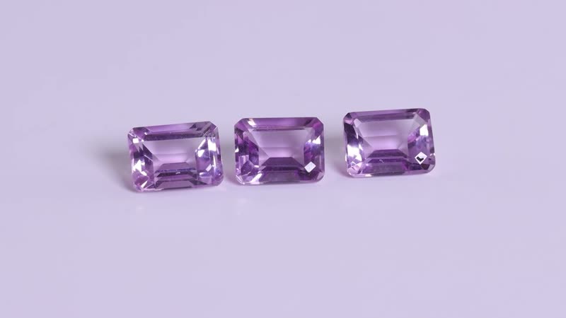 AA Rose De France Amethyst Set of 3 (Oct 8x6 mm) 4.50 ctw Loose gemstone