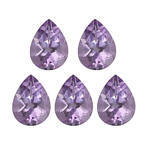 Rose De France Amethyst Set of 5 (Pear 8x6 mm) 4.78 ctw Loose Gemstone