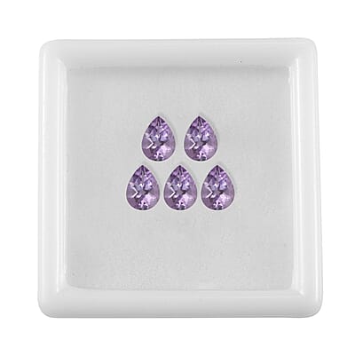 Rose De France Amethyst Set of 5 (Pear 8x6 mm) 4.78 ctw Loose Gemstone