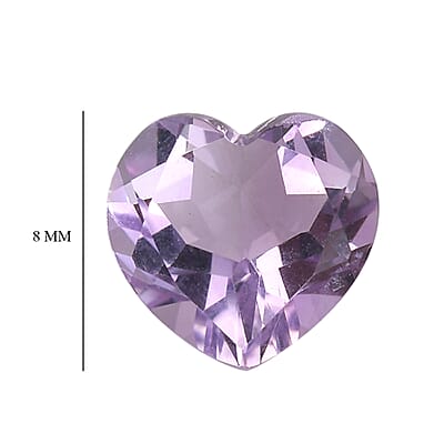 Rose De France Amethyst Set of 4 (Hrt 8 mm) 5.86 ctw Loose Gemstone