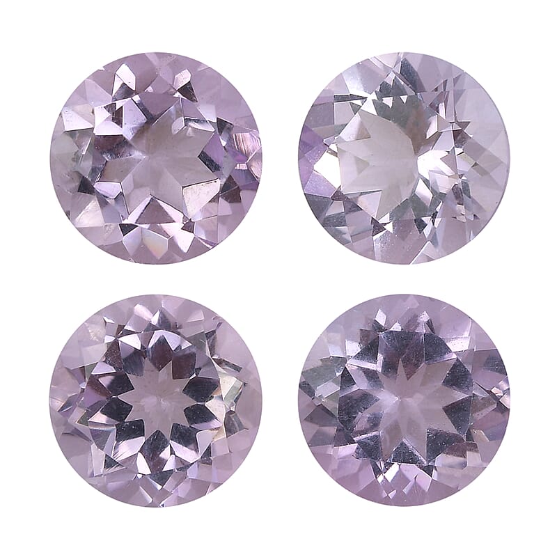 Rose De France Amethyst Set of 4 (Rnd 8 mm) 6.96 ctw Loose Gemstone
