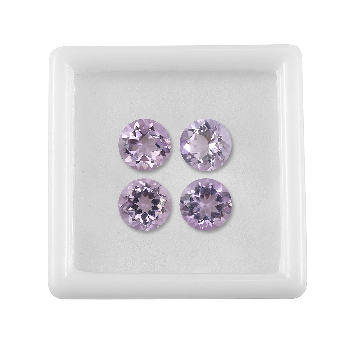 Rose De France Amethyst Set of 4 (Rnd 8 mm) 6.96 ctw Loose Gemstone