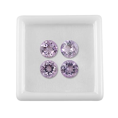 Rose De France Amethyst Set of 4 (Rnd 8 mm) 6.96 ctw Loose Gemstone