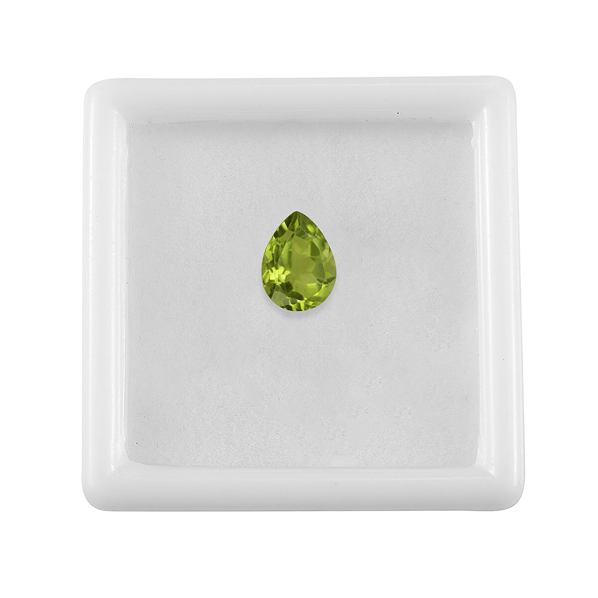 Peridot (Pear 9x7 mm) 1.61 ctw Loose Gemstone image number 2