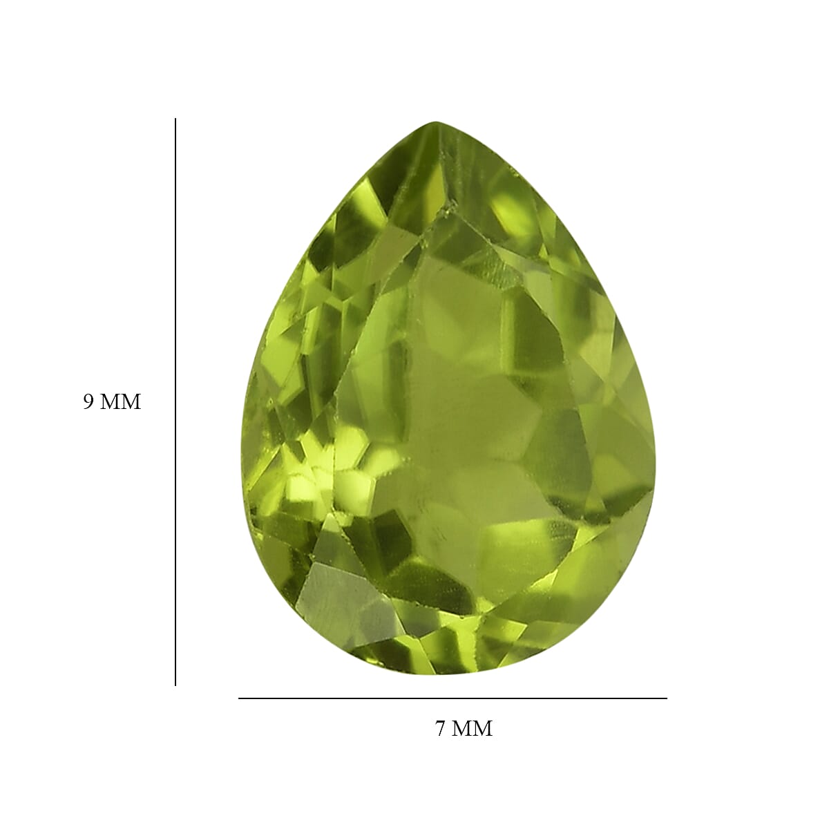 Peridot (Pear 9x7 mm) 1.61 ctw Loose Gemstone image number 3