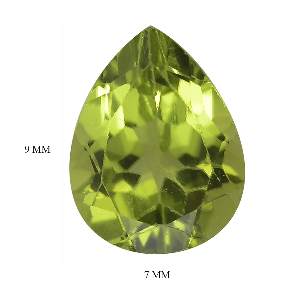 AA Peridot (Pear 9x7 mm) 1.57 ctw Loose Gemstone