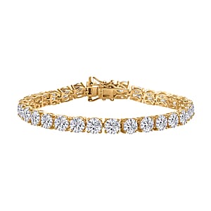 Doorbuster D'Joy Moissanite 12.50 ctw Classic Tennis Bracelet in 18K Vermeil Yellow Gold Over Sterling Silver (6.50 In)