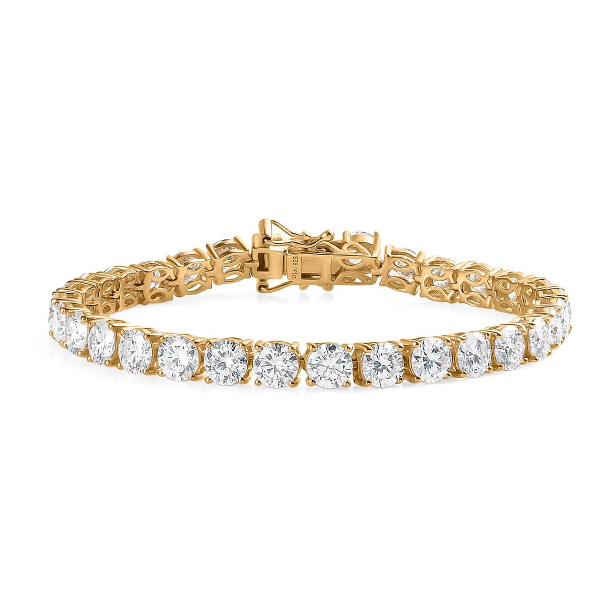 Moissanite Tennis Bracelet in Vermeil Yellow Gold Over Sterling Silver (7.25 In) 14.25 ctw image number 0