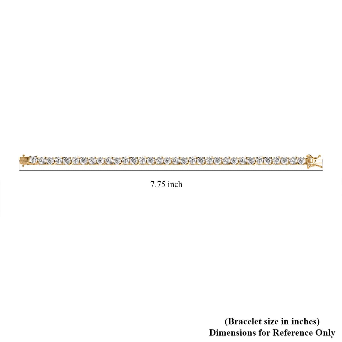 Moissanite Tennis Bracelet in Vermeil Yellow Gold Over Sterling Silver (7.25 In) 14.25 ctw image number 4