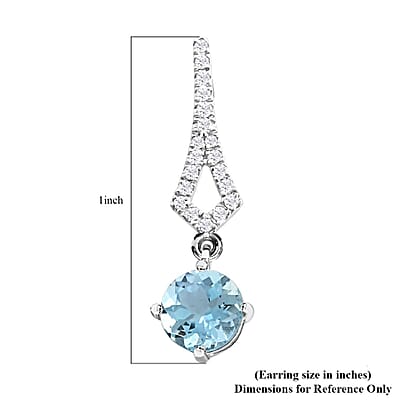 Certified & Appraised Iliana 18K White Gold AAA Santa Maria Aquamarine and SI Diamond Drop Earrings 1.65 ctw
