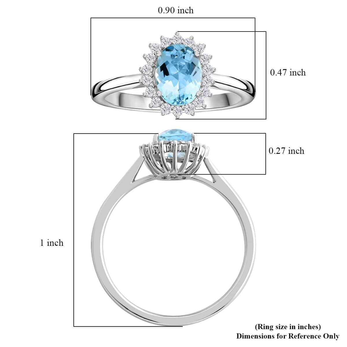 Certified & Appraised Iliana AAA Santa Maria Aquamarine and SI Diamond 1.40 ctw Halo Ring in 18K White Gold (Size 6.0) image number 5