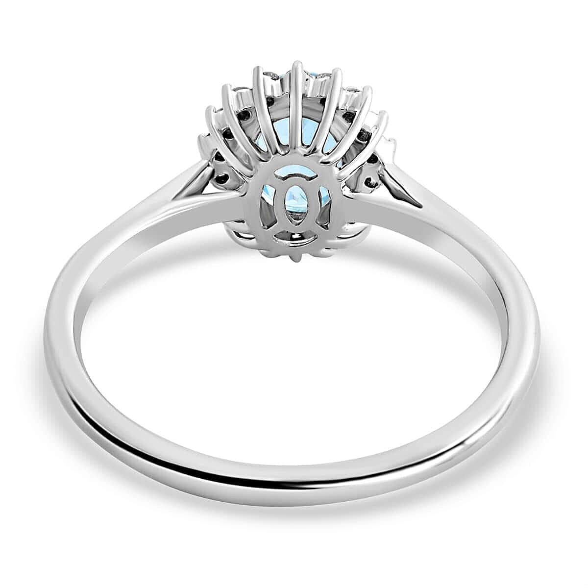 Certified & Appraised Iliana 18K White Gold AAA Santa Maria Aquamarine and SI Diamond Ring (Size 6.5) 1.40 ctw image number 4