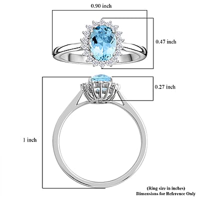 Certified & Appraised Iliana AAA Santa Maria Aquamarine and SI Diamond 1.40 ctw Halo Ring in 18K White Gold (Size 7.0)