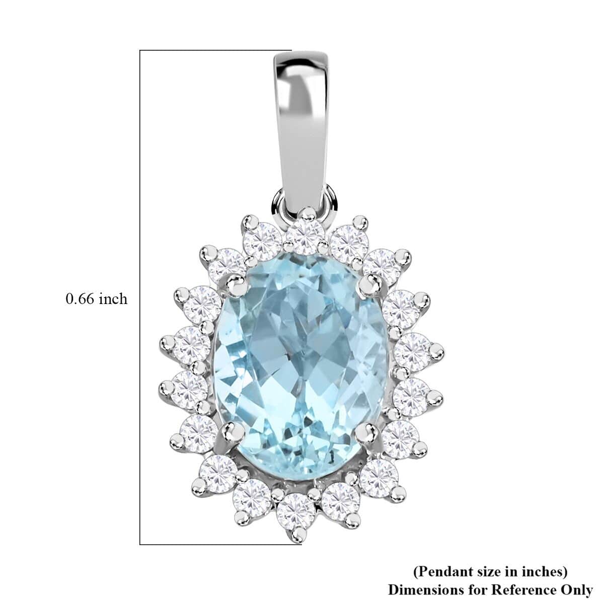 Certified & Appraised Iliana 18K White Gold AAA Santa Maria Aquamarine and SI Diamond Pendant 1.40 ctw image number 4