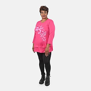 Metropolitan Pink Butterfly Screen Printed Knit Top - XL
