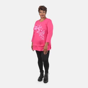 Metropolitan Pink Butterfly Screen Printed Knit Top - 3X