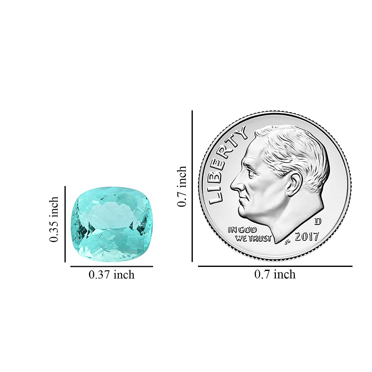 Certified & Appraised AAAA Paraiba Tourmaline (Cush 9.5x9 mm) 3.50 ctw image number 3