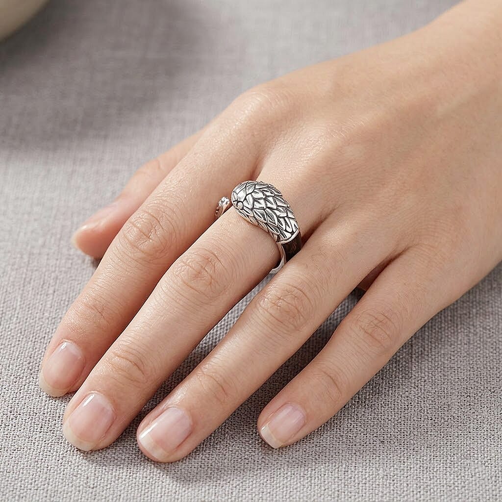 Abalone Shell Ring in Sterling Silver (Size 6.5)