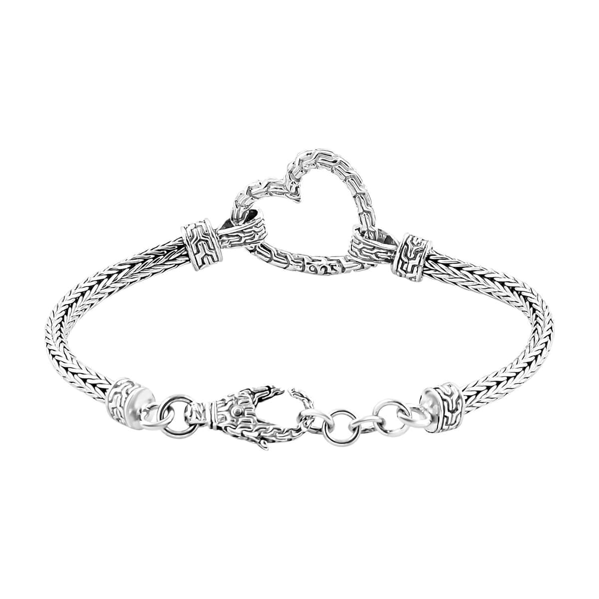 Bali Legacy Sterling Silver Heart Bracelet (6.50 In) 15.85 Grams image number 3