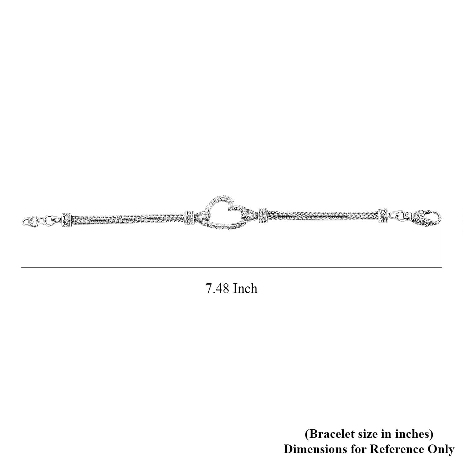 Bali Legacy Sterling Silver Heart Bracelet (6.50 In) 15.85 Grams