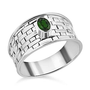 Chrome Diopside 0.50 ctw Ring in Sterling Silver (Size 8)