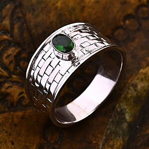 Chrome Diopside 0.50 ctw Ring in Sterling Silver (Size 8)