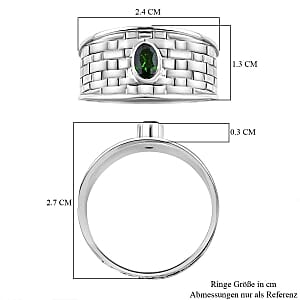 Chrome Diopside 0.50 ctw Ring in Sterling Silver (Size 8)