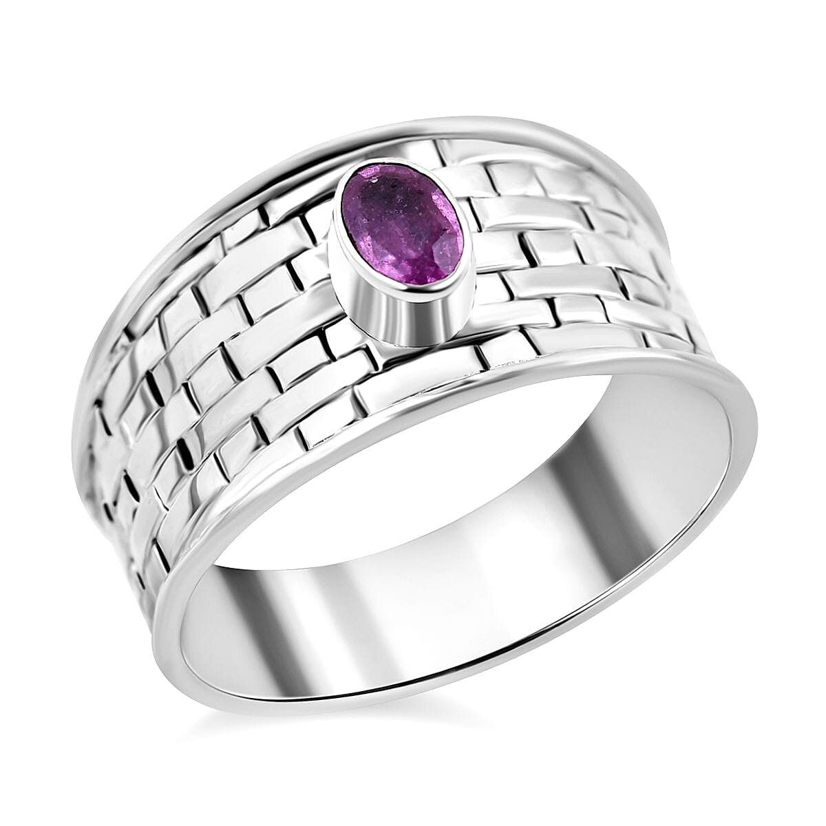 Ilakaka Hot Pink Sapphire (FF) 0.70 ctw Ring in Sterling Silver (Size 6.5)