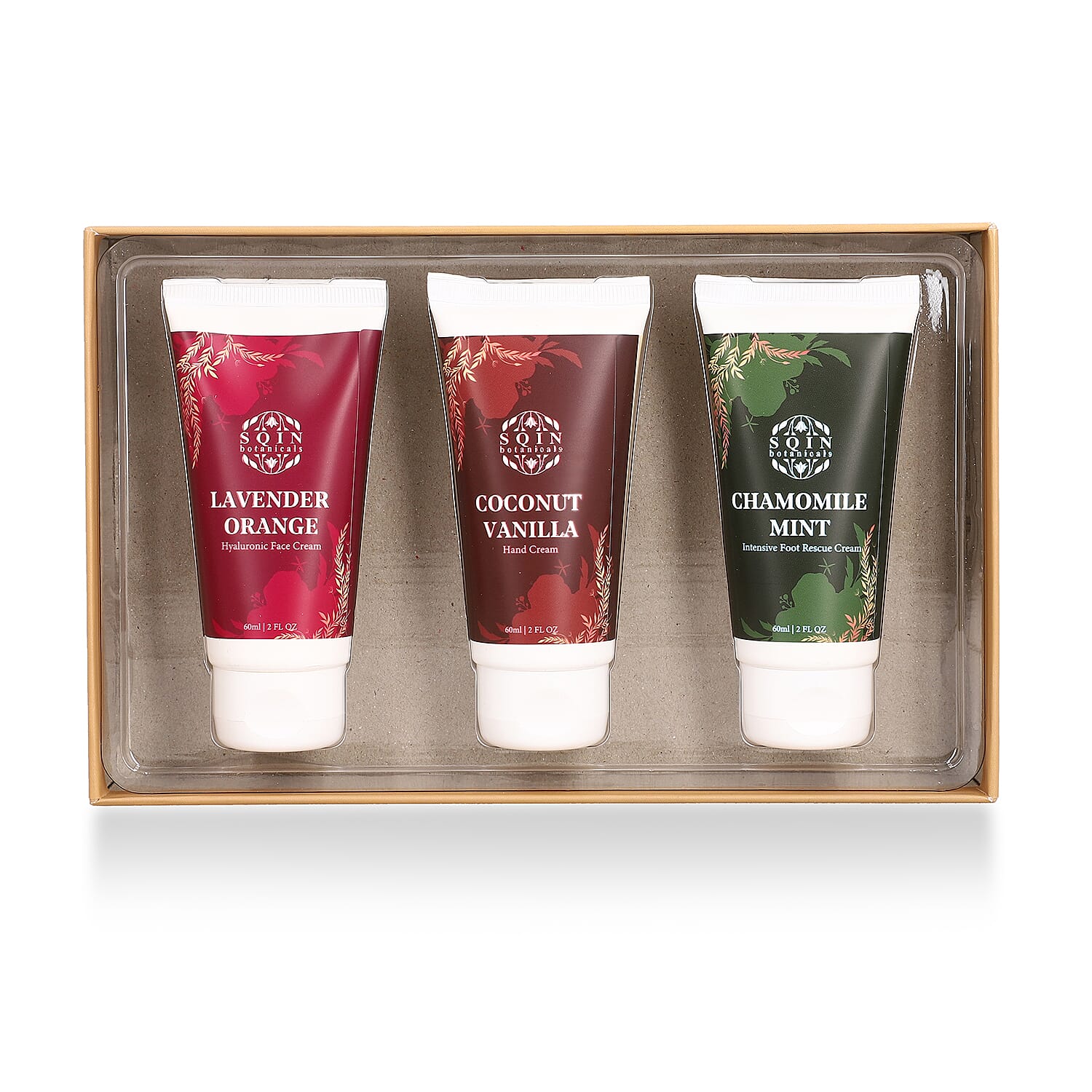 Set of 3 Sqin Botanical Cream- Hand, Face, Foot Cream- 50 ml each