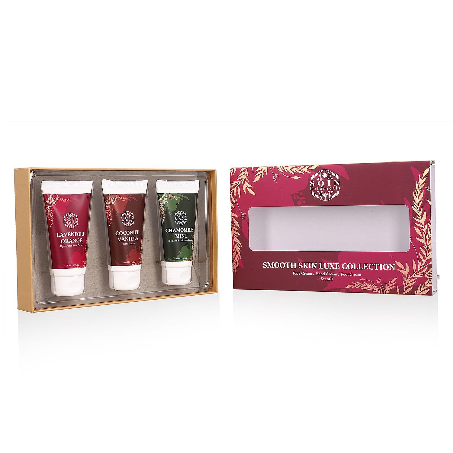 Set of 3 Sqin Botanical Cream- Hand, Face, Foot Cream- 50 ml each