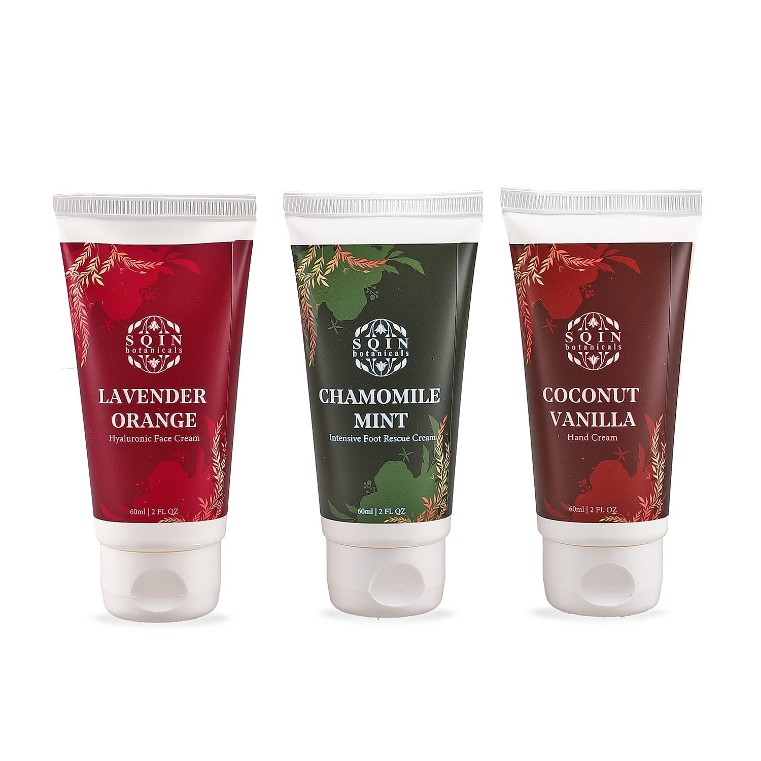 Set of 3 Sqin Botanical Cream- Hand, Face, Foot Cream- 50 ml each