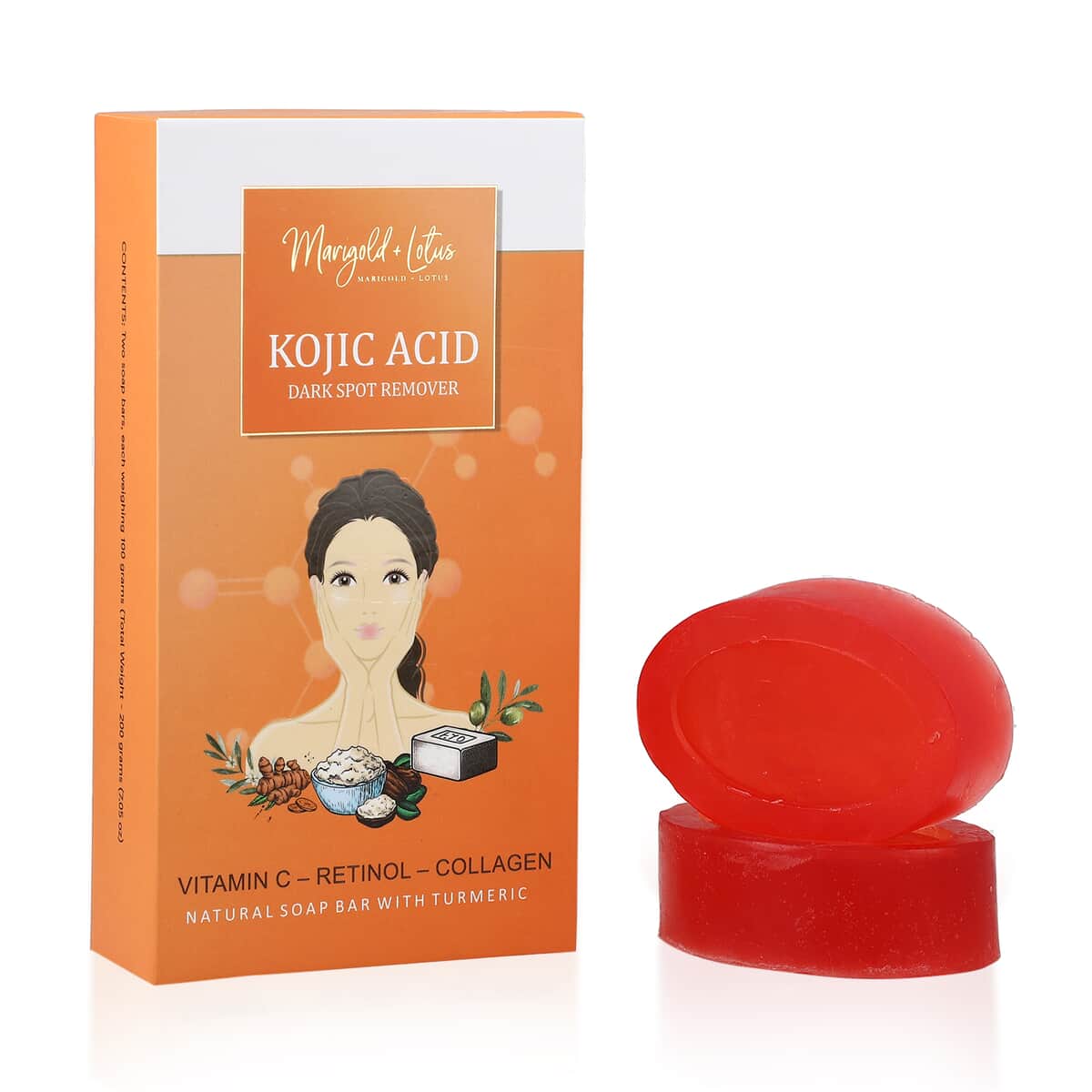 Marigold and Lotus Set of 2 Soaps- Kojic Acid image number 0