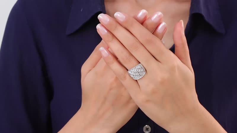 GP Royal Art Deco Collection Diamond Ring in Platinum Over Sterling Silver (Size 10.0) 0.50 ctw