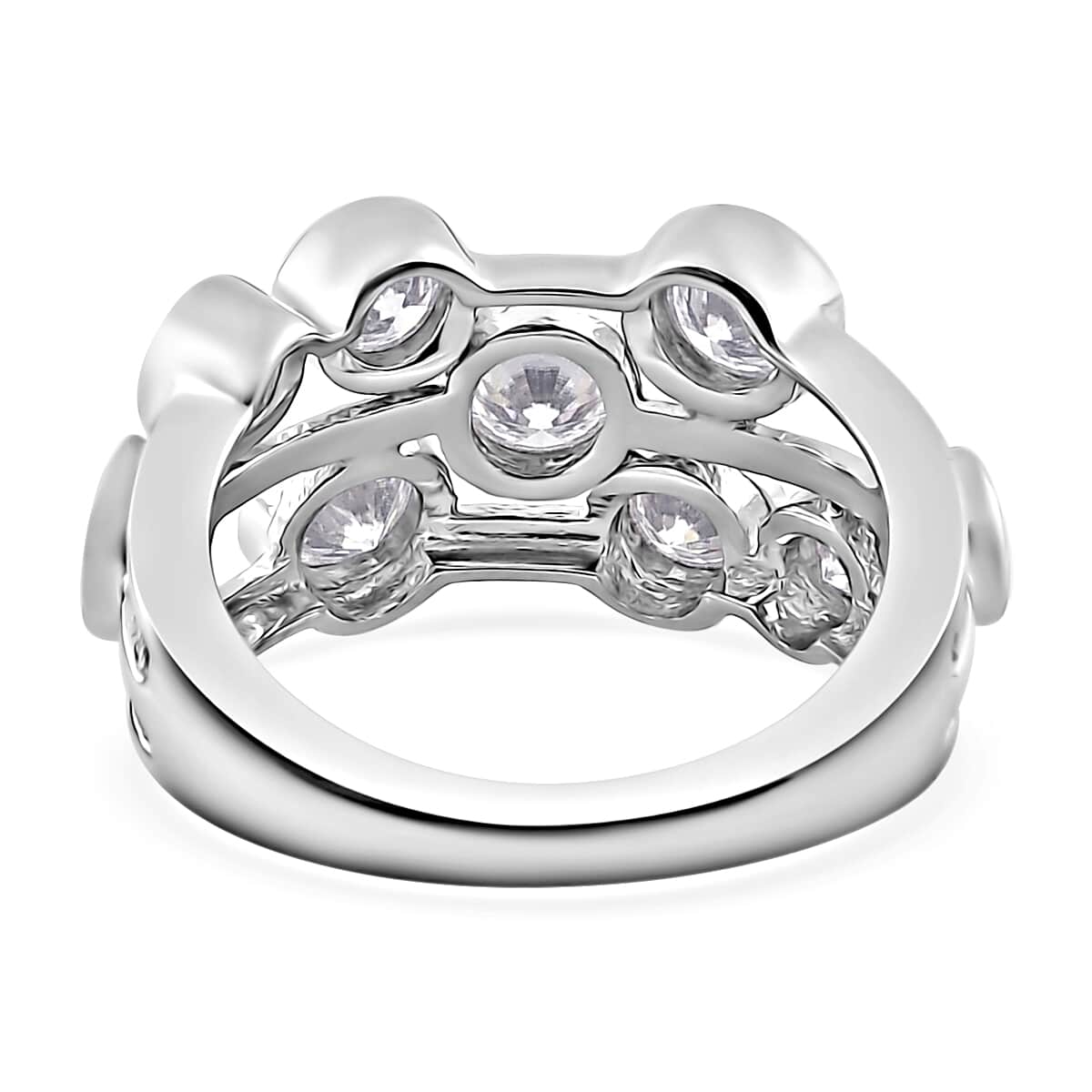 Moissanite Ring in Platinum Over Sterling Silver (Size 10.0) 1.50 ctw image number 4