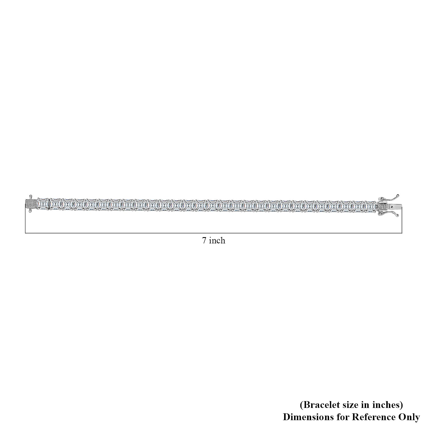 Asscher Cut Moissanite Tennis Bracelet in Platinum Over Sterling Silver (6.50 In) 17.50 ctw