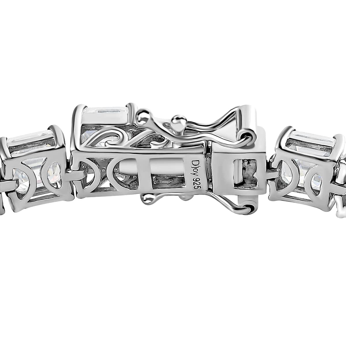 Asscher Cut Moissanite Tennis Bracelet in Platinum Over Sterling Silver (7.25 In) 19.40 ctw image number 3