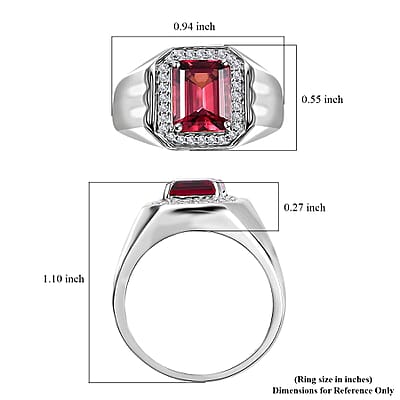 Rhapsody 950 Platinum AAAA Ouro Fino Rubellite and E-F VS2 Diamond Men's Ring (Size 10.0) 3.35 ctw