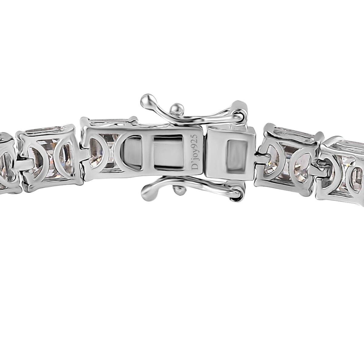 Asscher Cut Moissanite Tennis Bracelet in Platinum Over Sterling Silver (8.00 In) 22.00 ctw image number 3